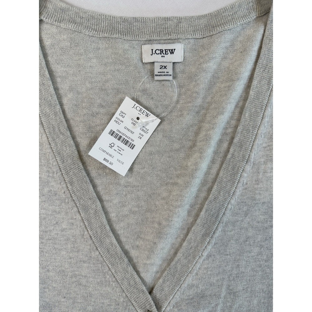 J. Crew Women Gray Button Front Sweater-Vest Academia Preppy Sz XL Classic NWT - Picture 3 of 7